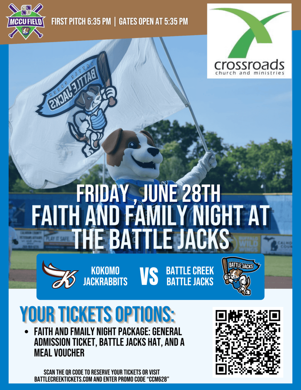 Battle Jacks Faith and Family Night Flyer